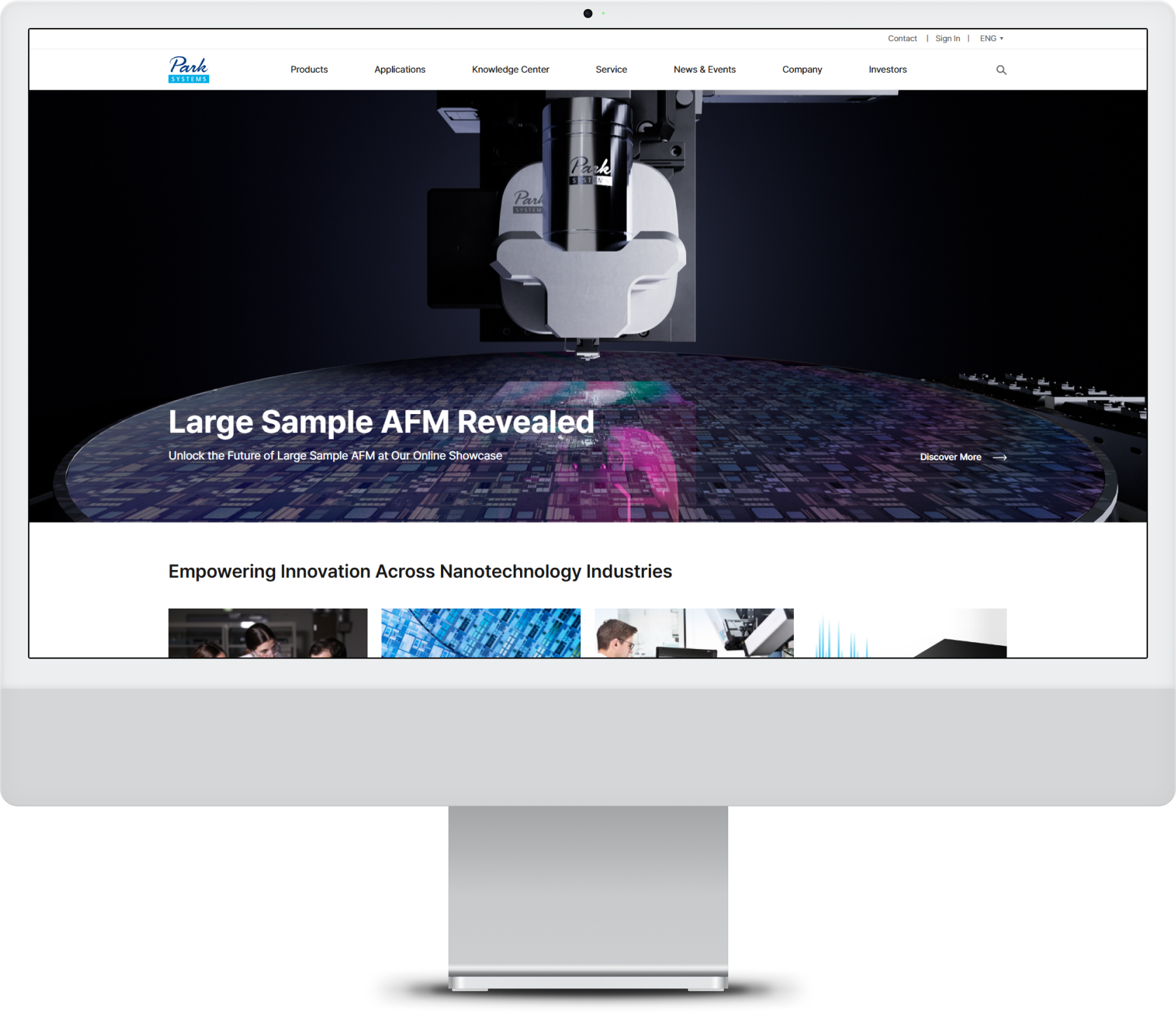 Parksystems Web site mockup